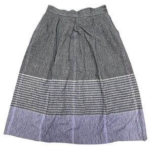skirt Jones New York S/M vintage cotton linen POCKETS! 30" dirndl full unlined